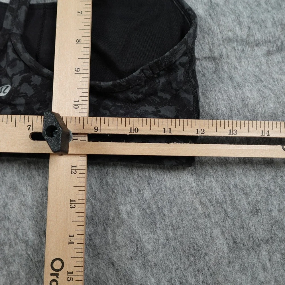 Lululemon Bra Womens 6 Gray Black Coal Flow Y Racerback Running‎ Gym Workout
